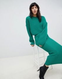 ASOS DESIGN two-piece cropped oversized sweater in rib at asos com at Asos